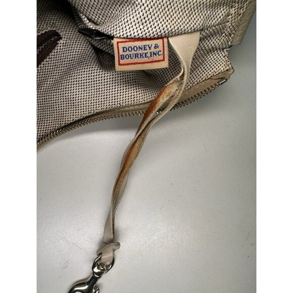 DOONEY & BOURKE DB Cream Canvas Leather Hobo Shoulder Bag Handbag Purse - Picture 10 of 10